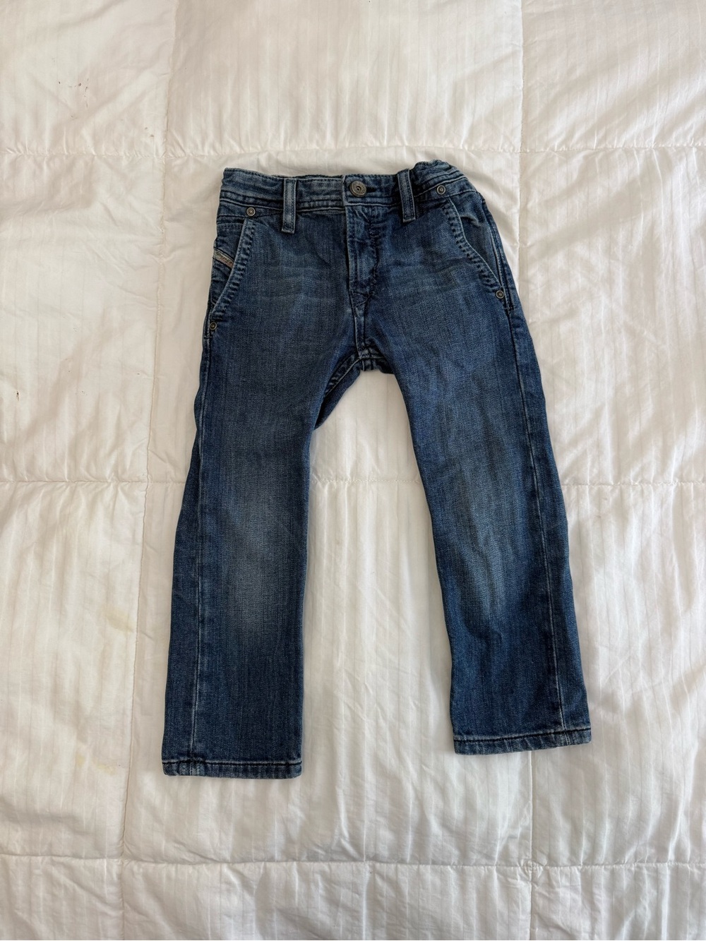 Diesel Boys Navy Straight-Leg Jeans